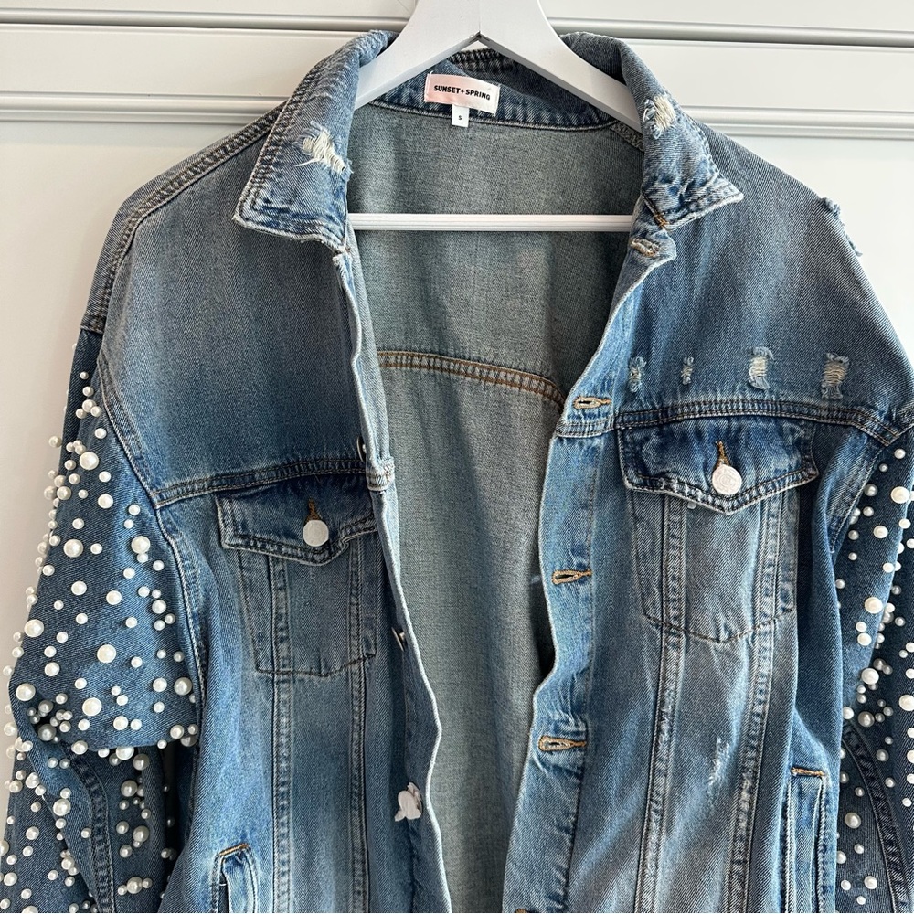 Sunset & Spring Embellished Denim Jacket